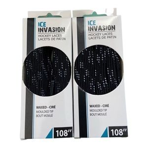 Ice Invasion hockey laces 108” 8-10 adult Waxed.